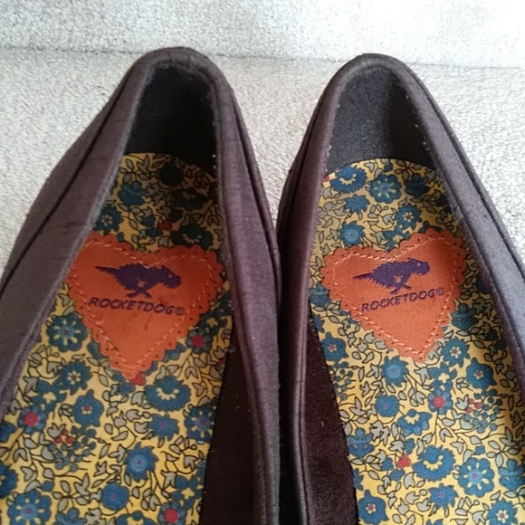 Rocket Dog Floral Linen Look Wedge Shoes7.5M Brown - Picture 7 of 16